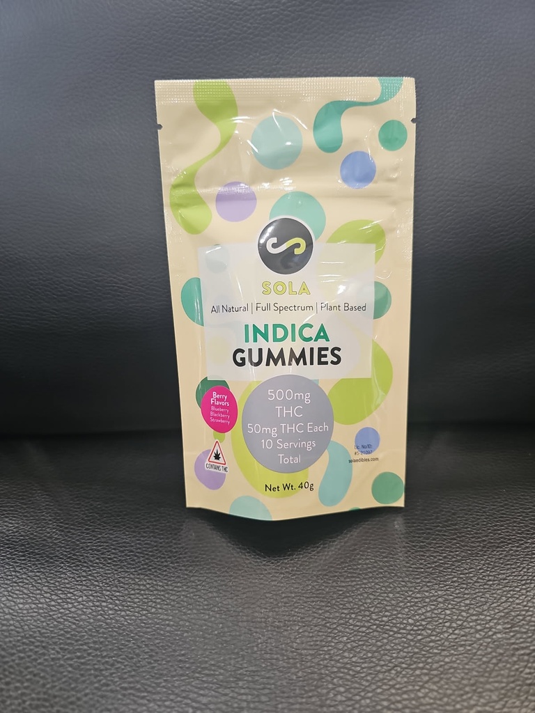 Sola - 500mg Berry Flavor Indica Gummies