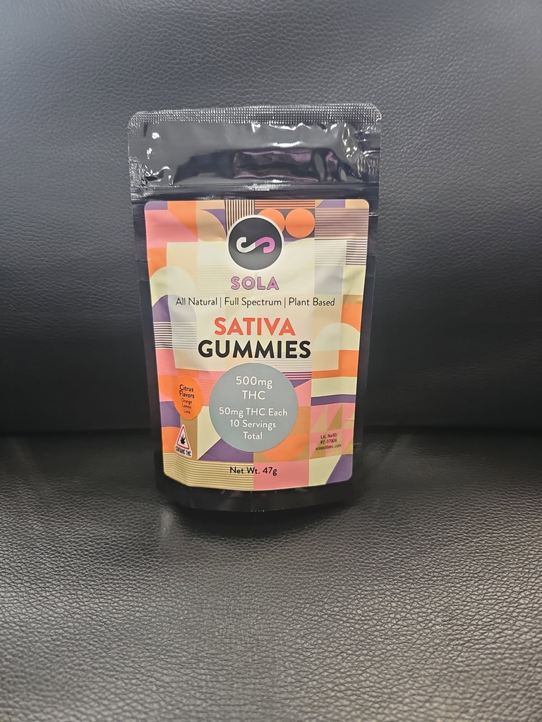 Sola - 100mg Citrus Flavor Sativa Gummies