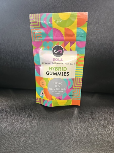 Sola - 1000mg Peach Flavor Hybrid Gummies